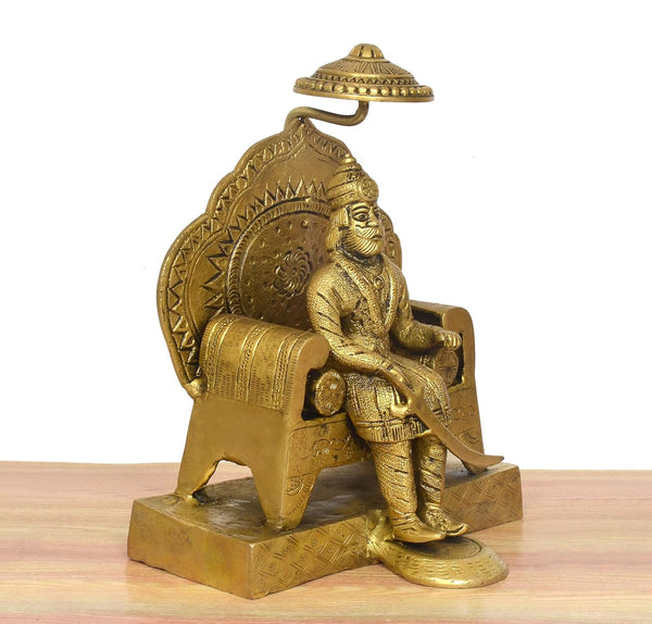 Brass Maharaja Agrasen Idol (Height: 11 Inch) Study Setting