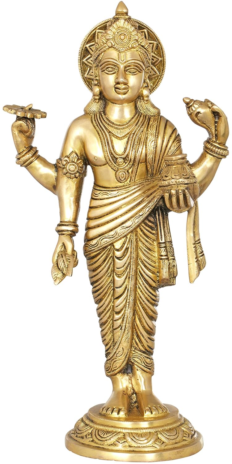 Brass Dhanvantari - The Physician of Gods- Height 15 inches