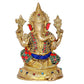 Brass Lord Ganesha Ganpati Idol Vinayak Religious Statue Murti Height 8 Inch