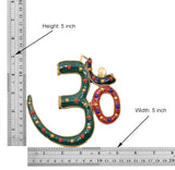 Brass OM wall hanging with dimensions shown: Height 5 in, Width 5 in