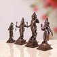 Copper Ram Darbar with Sita Lakshman Hanuman Copper Finish Statue, Height 6 inches