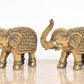 Brass Elephant Figurine - Decorative Statue for Home Decor, Feng Shui, and Good Luck |Pack of 2| (Height 5 Inch)