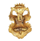 Brass Kirtimukha wall hanging reverse side, embossed crown and decorative motifs