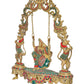 Brass Murlidhar Radha Krishna Murti Statue Idol Playing On Swing Idol Brass Statue, for Home Decor Mandir Pooja Temple (Height 18 Inch)