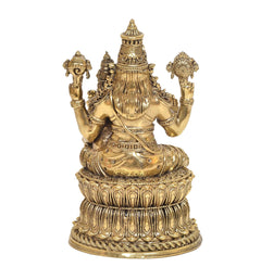 Brass Varaha Lakshmi Statue with Bhudevi – Lord Vishnu’s Varaha Avatar, Traditional Hindu Idol for Home Temple, Mandir & Pooja Décor (Height: 6 Inches)