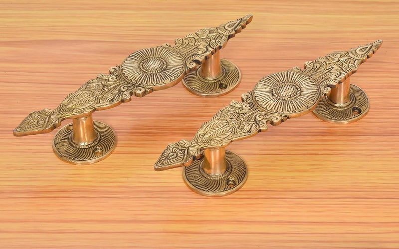 Brass Design Door Handle Pair (Pack of 2) (Height : 9 inch)