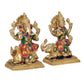 Brass Laxmi Ganesh Statue - Handcrafted Goddess Lakshmi and Lord Ganesha Idol for Home Decor and Pooja - Hindu Deities Figurine (Height 4.5 Inch)