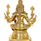 Brass Goddess Varahi Idol Figurine Eight Armed Sculpture Showpiece Home Temple Office Golden Height 13.5 Inches