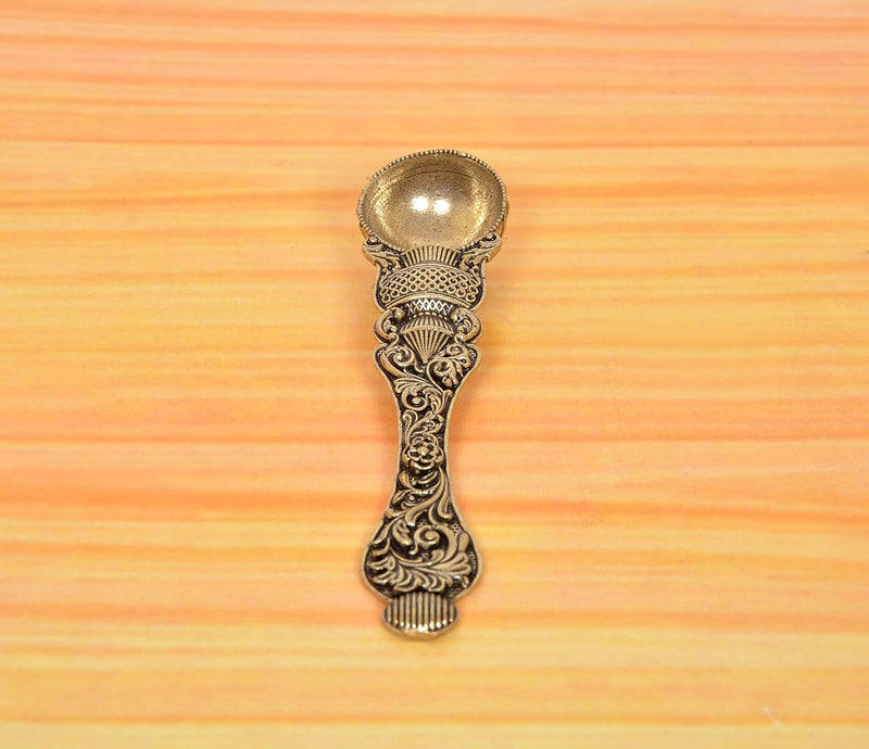 Bronze Anchmani Pooja Spoon for Hawan Kund Samagri (Height 5 Inch)
