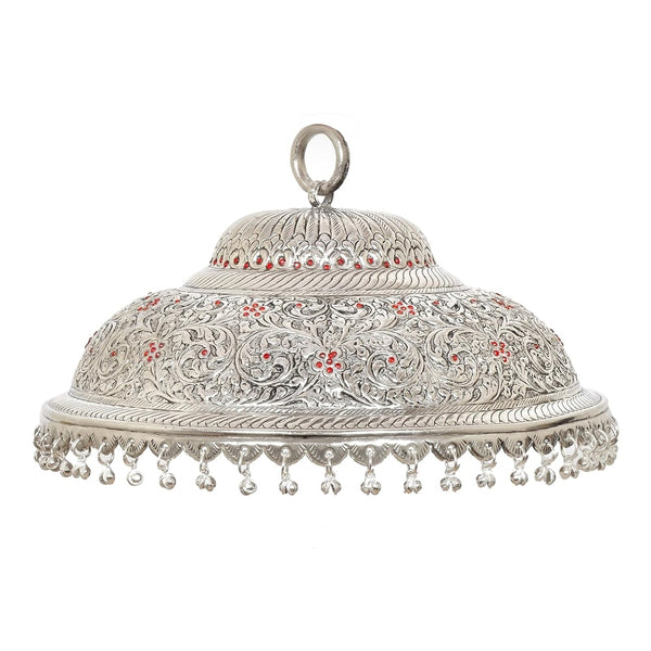 Metal Silver Carved Chattar (Height : 6 Inch) Study Setting