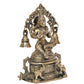 Brass Lakshmi Idol Laxmi Goddess Lakshmi Sitting Statue for The Puja Temple at Home Decor Office (Height: 8 Inch)