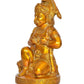 Brass Hanuman JI Sitting Statue Idol Sculpture Statue for Home Decor Pooja Mandir Temple (Height: 8 Inch)