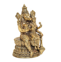 Brass Varaha Lakshmi Statue with Bhudevi – Lord Vishnu’s Varaha Avatar, Traditional Hindu Idol for Home Temple, Mandir & Pooja Décor (Height: 6 Inches)