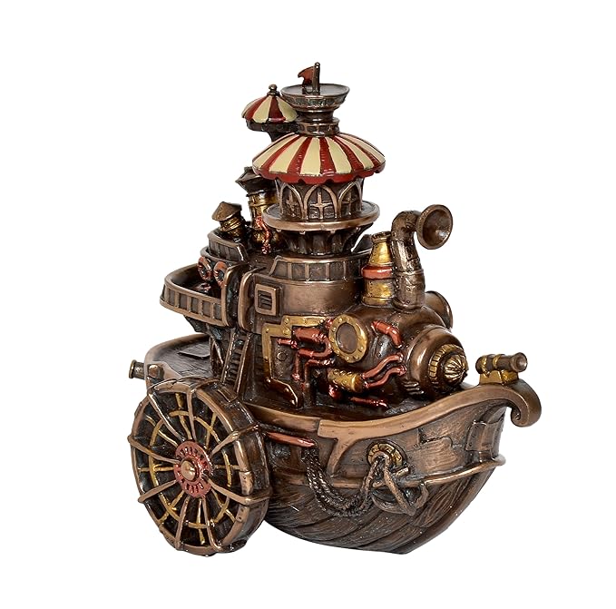 Resin Steampunk Gondola Statue for Home Decor (Height: 7 Inches)