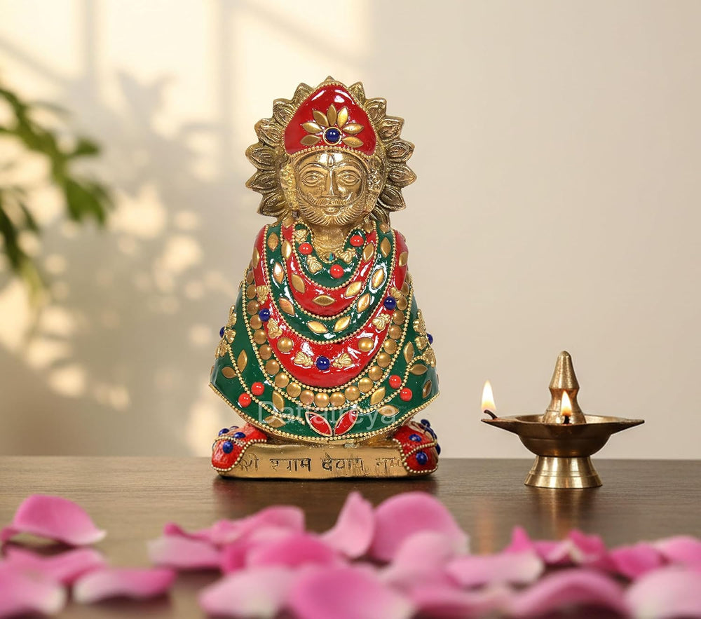 Brass Baba Khatu Shyam ji Idol (Height: 6 Inch)