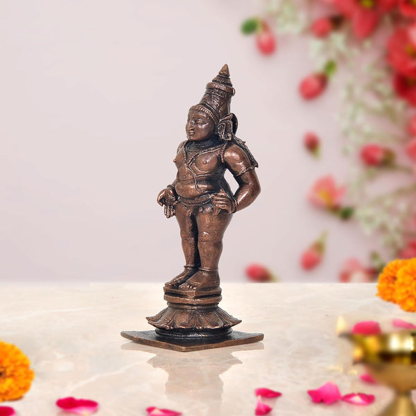 Copper Lord Vitthal Statue (Height: 4 inch) Study Setting