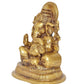 Brass Lord Ganesha Religious Statue Idol Ganesh Murti Home Decor Office Puja Mandir (Height 7.5 Inch)