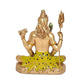 Resin Shiva Sitting with 4 Arms for Home Decor Mandir Showpiece (Bonded Bronze,Multi-Colour) Height: 6 Inches