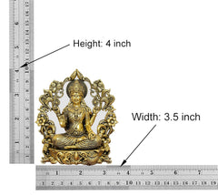 Lakshmi Maa brass idol dimensions: 4 inch height, 3.5 inch width