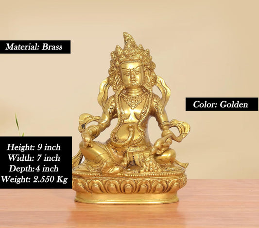 Brass Kuber Bhagwan Murti (Height 9 Inch)