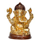 Brass Lord Ganesha Idol Statue Decorative Sculpture for Home Decor Office Mandir Pooja Showpiece (Height 8 Inch)