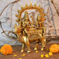 Brass God Shiva Parvati Idol Sitting On Nandi Statue (Height:7.5 inches)