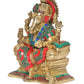 Brass Lord Ganesha Idol Sitting Ganesh Statue Decorative Sculpture for Home Decor Office Mandir Pooja Temple (Height 9.5 Inch)