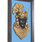 Brass Shreenathji Face Mask with Fram Idol Wall Hanging Good Luck for Temple Home Door Mandir and Office (Height 15 Inch)