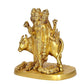 Brass Statue Hindu Trimurti Brahma Vishnu Mahesh Figurine Idol Dattatreya with Auspicious Cow : Lord Shiva Tridev for Home Temple Office Table Shop Height- 8 Inch