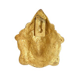 Brass Maa Durga face idol wall hanging, plain back plate with hanging slot, gold tone