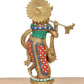 Brass Lord Krishna Idol Playing Flute (Height 15 Inch)