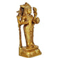 Bhagwan Dhanvantri Brass Idol Statue Figurine for Dhanteras pujan and Home Temple Wealth Golden Height 11 Inches