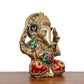 Brass Lord Ganesha Idol Ganesh Statue Sculpture for Home Decor Office Mandir Pooja Decorative Showpiece (Height 7 Inch)