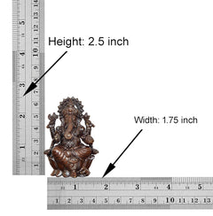 Ganesha brass idol dimensions: 2.5 in height, 1.75 in width