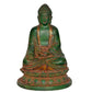 Brass Buddha Statue in Meditation Pose Sitting On Base, Height : 8 Inches