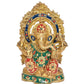 Brass Lord Ganesha Idol Statue Decorative Sculpture for Home Office Mandir Pooja Showpiece (Height 8 Inch)