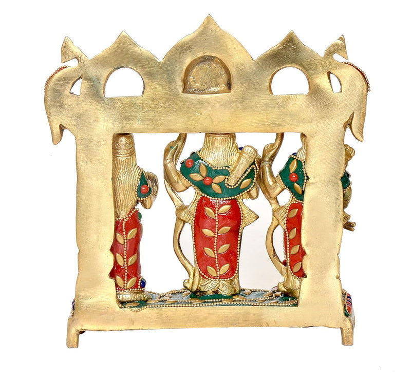 Brass Ram Darbar Brass Statue Idol Ram Darbar, for Home Decor Mandir Pooja (Height : 7.5 Inch)