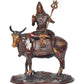 Brass Lord Shiva Seated on Nandi Murti Religious Statue for Home Temple Mandir Pooja Decor (Height : 9 inch)