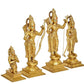 Ram Darbar with Sita Lakshman Hanuman Brass Statue in Golden Finish Home Puja Bhagwan Idol Murti for Mandir Temple, Height 20 inches