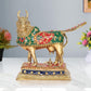 Brass Kamdhenu Cow for Home Decor Pooja Mandir Temple Office Decorative Showpiece Brass Statue (Height: 8.5 Inch)