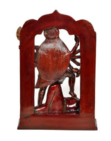 Back view of Mahakali Kali Mata idol statue with Shivji, arched red frame