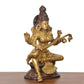 Brass Maa Saraswati Statue Handcrafted Hindu Goddess Saraswati Idol for Home Decor and Pooja Statue (Height 8 Inch)