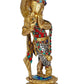 Brass Krishna Statue Idol with Inlay Work On Base for Home Decor | Height : 11 Inches