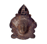 Brass Goddess Durga back view wall hanging mask idol in dark metallic finish