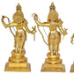 Ram Darbar with Sita Lakshman Hanuman Brass Statue in Golden Finish Home Puja Bhagwan Idol Murti for Mandir Temple, Height 23 inch