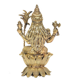Superfine Brass Goddess Rajarajeshwari Statue Seated on Lotus – Tripura Sundari, Lalita Devi Murti, Traditional Hindu Sculpture for Home Temple & Spiritual Décor (Height: 6 Inches)