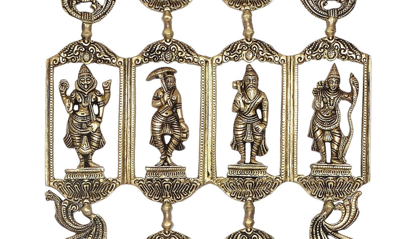 Brass Vishnu Dashavatara Ten Avatars of Vishnu Wall Hangings for Home Temple Office Mandir, (Height: 29 Inch)