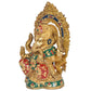 Brass Lord Ganesha Idol Statue Decorative Sculpture for Home Office Mandir Pooja Showpiece (Height 8 Inch)