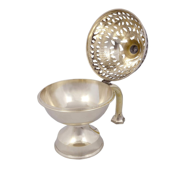 Brass Lobandan Incense Burner with Handle (Height 7 Inch) Study Setting
