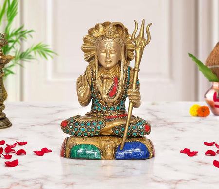 Brass Lord Shiva Statue (Height: 6 Inch)